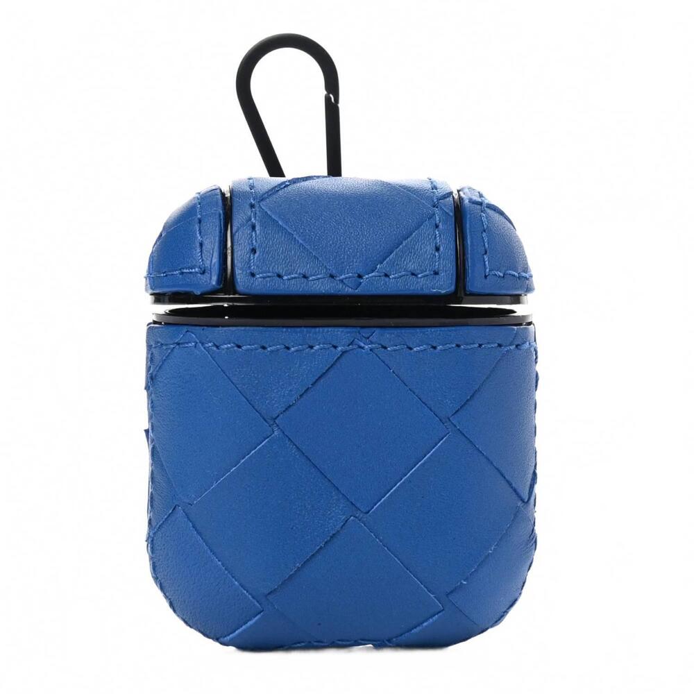 NEW BOTTEGA VENETA unisex airpods case in blue/black